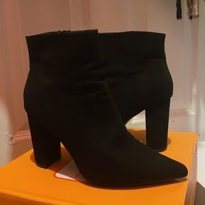 Rogue Suede Heeled Ankle Booties